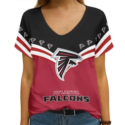 Atlanta Falcons Personalized V-neck Women T-shirt