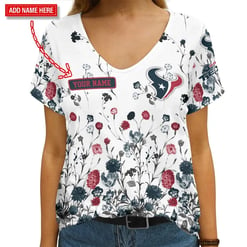 Houston Texans Personalized V-neck Women T-shirt