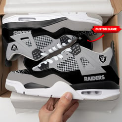 Las Vegas Raiders Personalized AJ4 Sneaker BG111