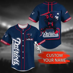 New England Patriots Personalized Baseball Jersey BG65