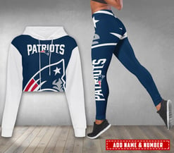 New England Patriots Personalized Combo Croptop Hoodie And Leggings AZCLG133+AZC2CHD133