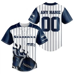 Seattle Seahawks Personalized Baseball Jersey BG755