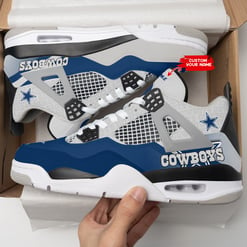 Dallas Cowboys Personalized AJ4 Sneaker BG154