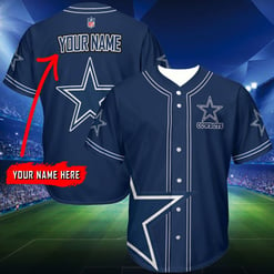 Dallas Cowboys Personalized Baseball Jersey Shirt 172