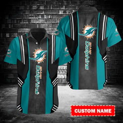 Miami Dolphins Personalized Button Shirt BB191