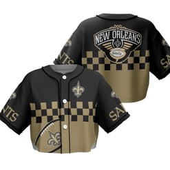 New Orleans Saints Crop Top Baseball Jersey 104