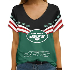 New York Jets Personalized V-neck Women T-shirt