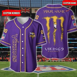 Minnesota Vikings Personalized Baseball Jersey BG181