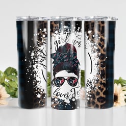 Houston Texans Glitter Tumbler With Stainless Steel Straw BG27