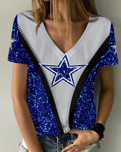 Dallas Cowboys Personalized V-neck Women T-shirt BG662