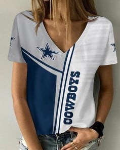 Dallas Cowboys V-neck Women T-shirt BG710