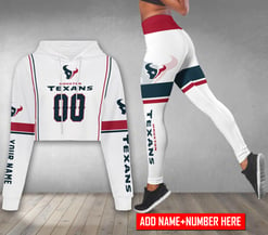 Houston Texans Personalized Combo Croptop Hoodie And Leggings BGLG376+BG2CHD376