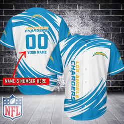 Los Angeles Chargers Personalized Baseball Jersey BG304