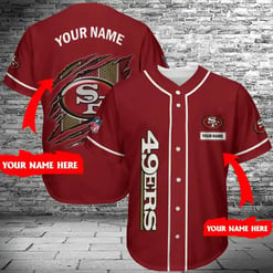 San Francisco 49ers Personalized Baseball Jersey 324