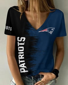 New England Patriots Summer V-neck Women T-shirt BG08