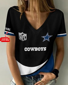 Dallas Cowboys Personalized V-neck Women T-shirt BG950