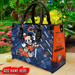 Chicago Bears Personalized Christmas Leather Hand Bag BBLTHB467