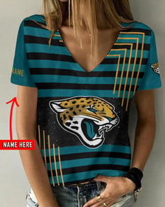 Jacksonville Jaguars Personalized V-neck Women T-shirt BG807