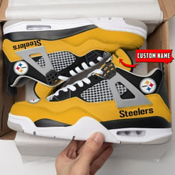 Pittsburgh Steelers Personalized AJ4 Sneaker BG43