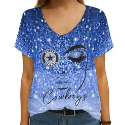 Dallas Cowboys V-neck Women T-shirt AGCWTS235