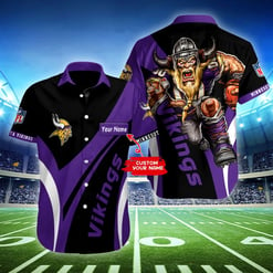 Minnesota Vikings Personalized Button Shirt BB416