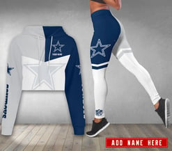 Dallas Cowboys Personalized Combo Croptop Hoodie And Leggings AZCLG085+AZC2CHD085