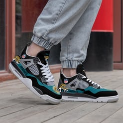 Jacksonville Jaguars Personalized AJ4 Sneaker BG249