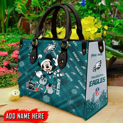 Philadelphia Eagles Personalized Christmas Leather Hand Bag BBLTHB463