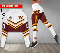 Washington Commanders Personalized Combo Croptop Hoodie And Leggings AZCLG091+AZC2CHD091