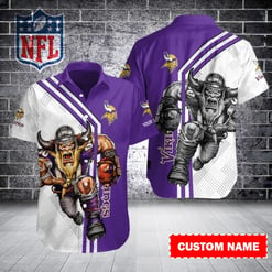 Minnesota Vikings Personalized Button Shirt BB655