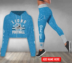 Detroit Lions Personalized Combo Croptop Hoodie And Leggings AZCLG042+AZC2CHD042