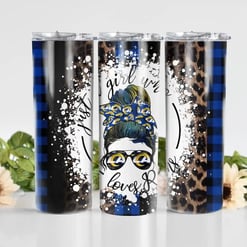 Los Angeles Rams Glitter Tumbler With Stainless Steel Straw BG09