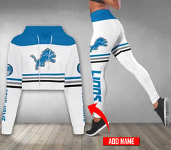 Detroit Lions Personalized Combo Croptop Hoodie And Leggings AZCLG081+AZC2CHD081