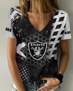 Las Vegas Raiders Personalized Summer V-neck Women T-shirt BG211