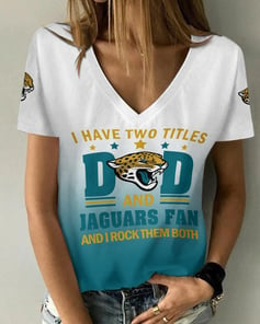 Jacksonville Jaguars Personalized V-neck Women T-shirt AGCWTS191