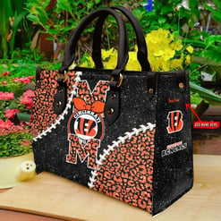 Cincinnati Bengals Personalized Leather Hand Bag BBLTHB727