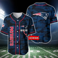 New England Patriots Personalized Baseball Jersey BG204