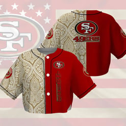 San Francisco 49ers Crop Top Baseball Jersey 125