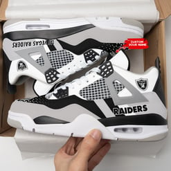 Las Vegas Raiders Personalized AJ4 Sneaker BG211