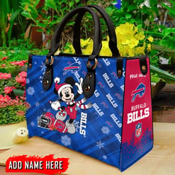 Buffalo Bills Personalized Christmas Leather Hand Bag BBLTHB468