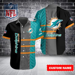 Miami Dolphins Personalized Button Shirt BB642