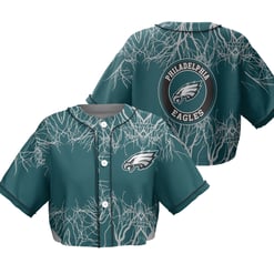 Philadelphia Eagles Crop Top Baseball Jersey 48