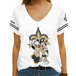 New Orleans Saints Personalized V-neck Women T-shirt AGCWTS207