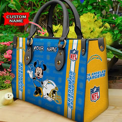 Los Angeles Chargers Personalized Leather Hand Bag BBLTHB521