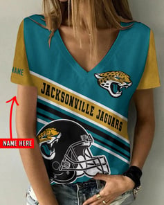 Jacksonville Jaguars Personalized V-neck Women T-shirt BG872