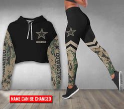 Dallas Cowboys Personalized Croptop Hoodie And Leggings BG284