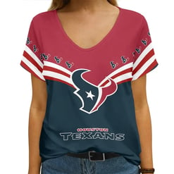 Houston Texans Personalized V-neck Women T-shirt