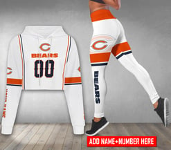 Chicago Bears Personalized Combo Croptop Hoodie And Leggings BGLG364+BG2CHD364