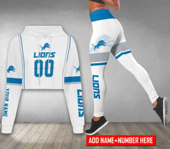 Detroit Lions Personalized Combo Croptop Hoodie And Leggings BGLG372+BG2CHD372