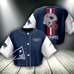 New England Patriots Crop Top Baseball Jersey 20